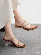 Crystal Strap Clear Heels
