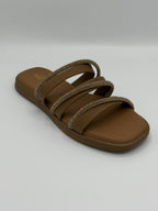 Embellished Triple Strap Slides