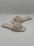 Elegant Ribbed Buckle Slides