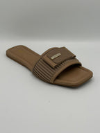 Elegant Ribbed Buckle Slides