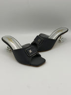Metallic Criss-Cross Slide Sandals