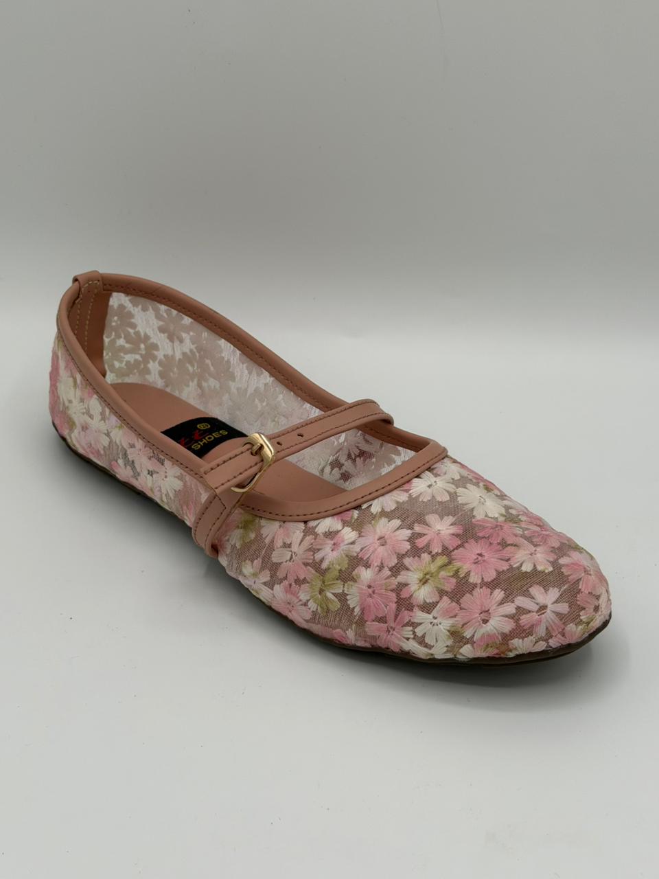 Floral Mesh Mary Janes