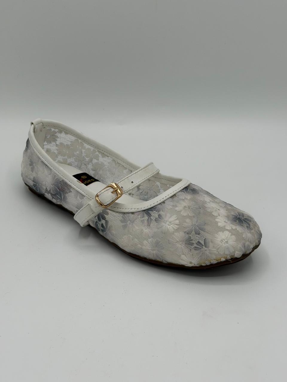 Floral Mesh Mary Janes