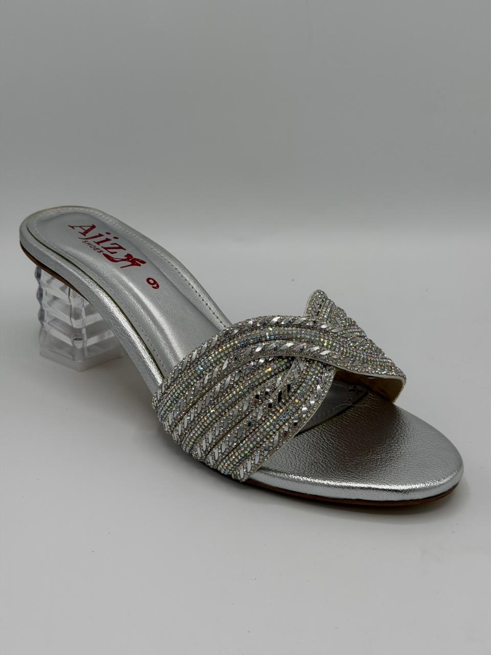 Crystal Braided Clear Heels