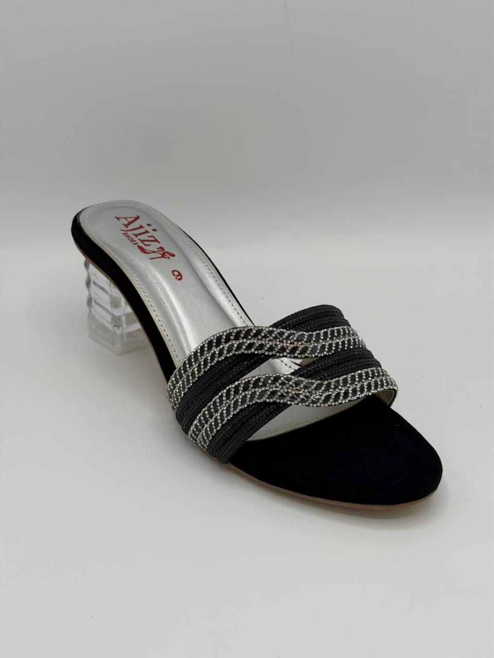 Crystal Braided Clear Heels