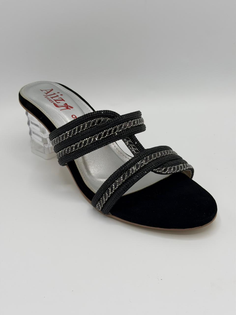 Crystal Braided Clear Heels