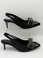 Crystal Bow Slingback Heels