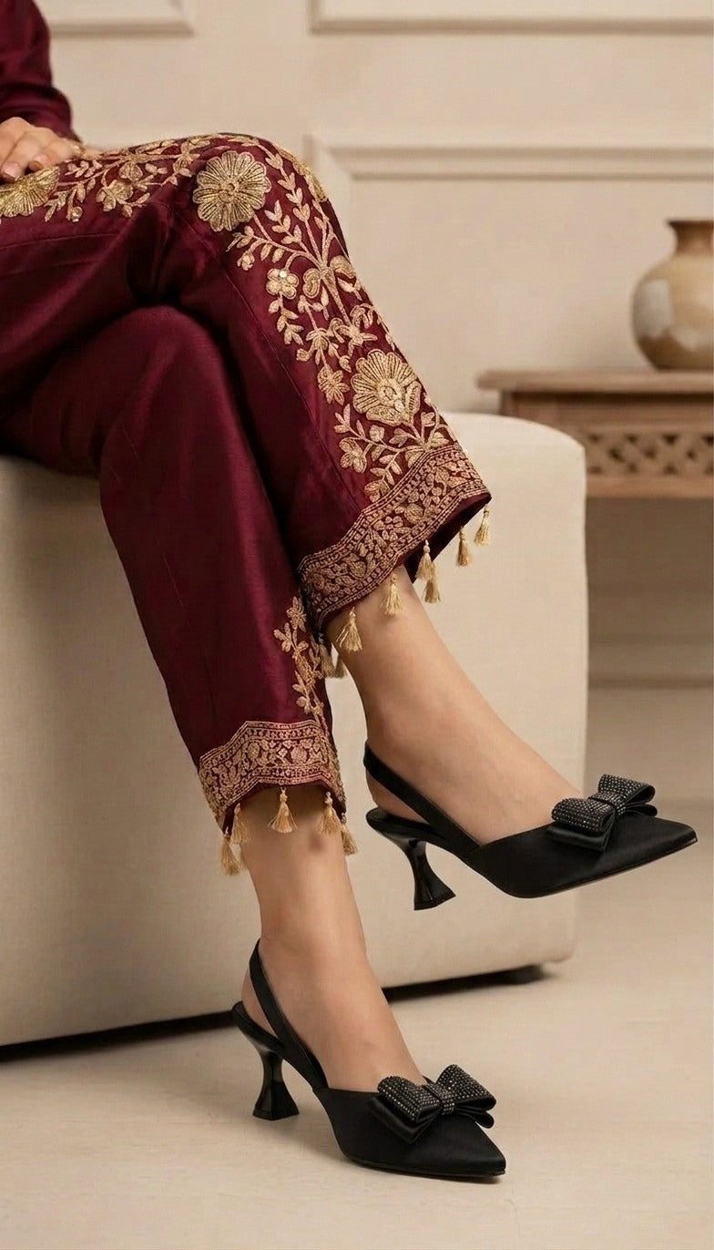 Inayat Shoes | Rhinestone Bow Slingback Heels