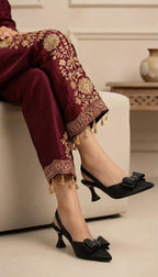 Inayat Shoes | Rhinestone Bow Slingback Heels