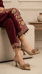 Inayat Shoes | Rhinestone Bow Slingback Heels