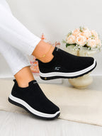 Women's Skechers Style Black Slip-On Sneakers – Breathable Mesh Casual Walking Shoes | Inayat Shoes