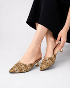 Crystal Mule Heels Inayat Shoes
