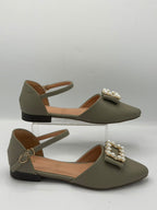 Pearl Buckle Flat Inayat Shoes